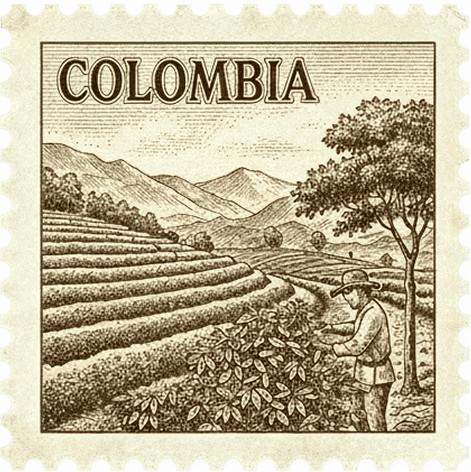 Sello postal de Colombia