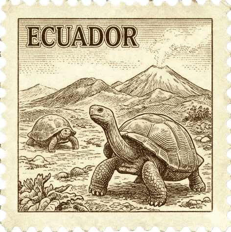 Sello postal de Ecuador